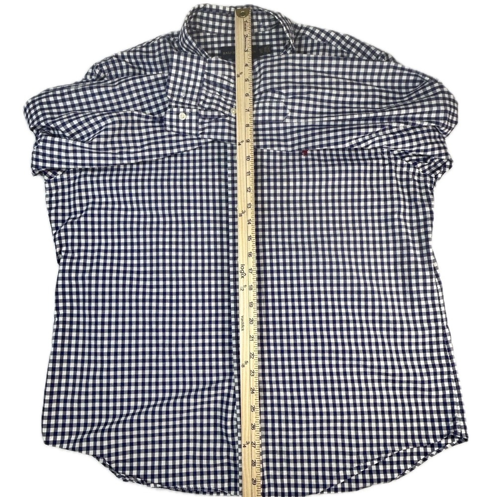 Polo Ralph Lauren Mens XL Button Down Shirt Blue White Gingham Check Pony Cotton - Picture 3 of 8